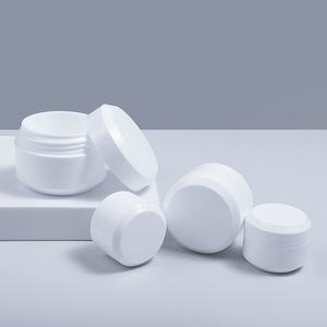 Tarro de crema facial de plástico blanco/negro brillante mate esmerilado al mejor precio 5g 15g 30g 50g tapa de rosca de Gel de uñas de doble pared para uso de champú - Product Image 2