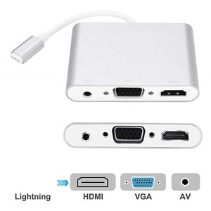 D2746 Cabo adaptador HDTV espelhamento Tela celular 8 p 8Pin 8 pin Nam để HD mi + VGA + âm thanh + Micro USB phí Bộ chuyển đổi cáp - Product Image 2