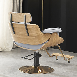 Chaise de Barbier Luxe Personnalisable en Bois, Réglable en Hauteur et Rotative, Confortable pour Salons de Beauté et Barbiers – Offre Spéciale - Product Image 6
