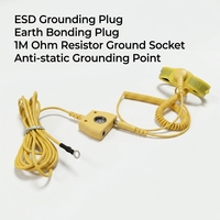 Prise de terre antistatique jaune à 3 broches pour contrôle ESD, point de liaison à la terre 3x10mm, produit de sécurité