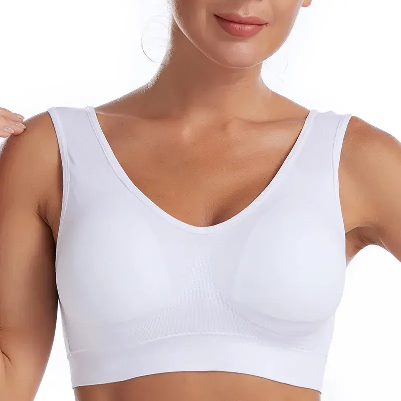 Soutien-gorge sexy pour femmes grande taille sans couture respirant soutien-gorge sans fil Bralette sous-vêtements confortable rembourré actif brassière haut court