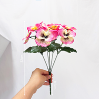 Pengisi Bunga Pansy Buatan dengan Gradasi Warna untuk Kotak Jendela, Balkon, Teras, Rumah Pedesaan, Taman, Vas Bunga DIY, Dekorasi Luar Ruangan