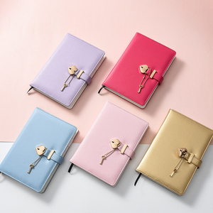 Hình trái tim khóa A5 Tạp Chí thiết lập Bí Mật màu hồng PU da Bìa nhiệt ràng buộc Nhật Ký máy tính xách tay chìa khóa Bộ quà tặng - Product Image 2