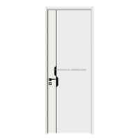 Offre spéciale, portes secoueuses intérieures simples en bois massif apprêté blanc de 96 pouces avec serrure intelligente
