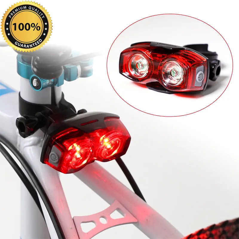 Superbsail Fietsklem Achterlicht 2 Led Fiets Knipperend Achterlicht Veiligheidslicht Ultra Heldere Quick Release 3 Modi Fietslicht