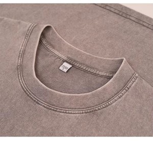 T-shirt personnalisé unisexe surdimensionné en coton tricoté 100% rétro vintage 280 GSM, doux, à manches régulières, avec empiècements avant et arrière, effet délavé - Product Image 5