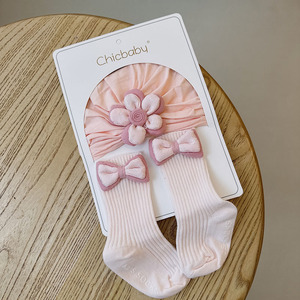 Mũ và tất sơ sinh bán chạy, bộ 2 món mùa xuân thu, mũ hoa và tất cho bé gái - Product Image 6