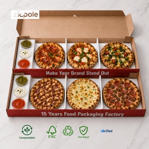 Zicpole - Juego de 3 Cajas de Papel para Mini Pizzas con 3 Compartimentos y Ranura para Salsas, para Comida para Llevar - Product Image 5