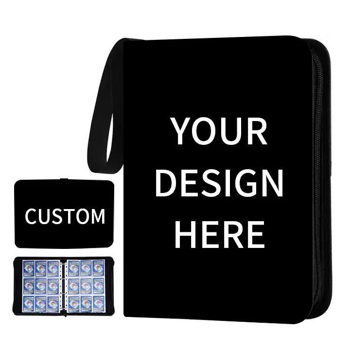Wholesale Top Loader Binders 4 9 Pockets PU Leather Album Custom Design Toploader Binder Custom Trading Card Binder