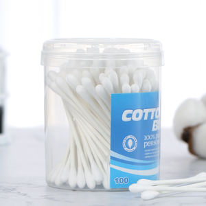 100 pièces en gros, coton-tiges personnalisés à tige en papier, jetables, en pur coton - Product Image 5