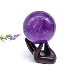 Commercio all'ingrosso sfera di ametista viola cristallo naturale grande dimensione lucido 6cm sfere di ametista scuro per la decorazione Fengshui - Product Image 2