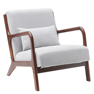 Modern Style One-Seater Indoor Wooden Armchair with PU Easy Assembly <strong>Reading</strong> <strong>Chair</strong> for Home Bedroom Dining or Office Use - Product Image 4