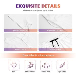 Conjuntos de pijama de manga corta con cuello redondo para mujer con imagen personalizada - Product Image 6