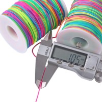 1.5mm arc-en-ciel fil élastique perle colorée chaîne extensible 65 mètres/rouleau accessoire de couture