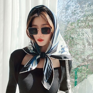 2021年最新スタイルエレガントな女性スクエアシルクスカーフプリントギャロッピング馬柄ネックバンダナ - Product Image 2