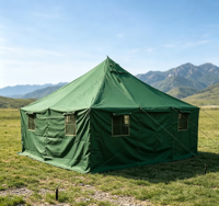 Tente en toile camouflage pour secours en cas de catastrophe, tente en toile respirante et imperméable de qualité supérieure pour le glamping en plein air
