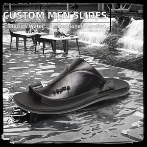 Sandales décontractées pour hommes en cuir PU personnalisées, antidérapantes, légères, respirantes, avec semelle intérieure en EVA, taille 38-45, dernier design - Product Image 2