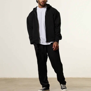 Supplier Unisex Boxy Fit Drop Shoulder Cropped Custom Logo Blank Luxury Windproof Breathable Men's Cotton Zip Hoodie - Product Image 4