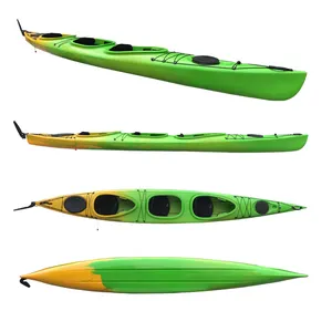 Bateau de mer en gros kayak double siège kayak de pêche 2 + 1 siège kayak simple assis dans le kayak