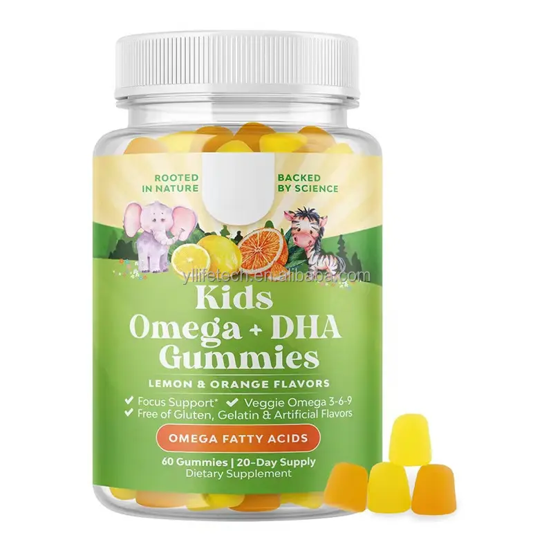 GMP Factory Kids Omega+DHA Gummies Veggie Omega 3-6-9 Supplement Omega 3 Gummies