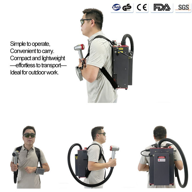 Backpack Pulse Laser Cleaning Machine Aircooled Handheld Laser Cleaning Machine 100w Laser Cleaning Machine