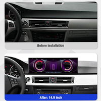 Écran central de voiture de 14,9 pouces avec système Linux, compatible CarPlay, musique Bluetooth et navigation GPS pour BMW Série 3 E90 E92 2005-2012