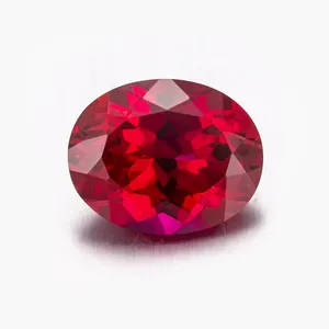 Ruby Trồng Trong Phòng Thí Nghiệm Hình Bầu Dục Đá Ruby Tổng Hợp Thủy Nhiệt Corundum Đá Ruby Tạo Ra Phòng Thí Nghiệm