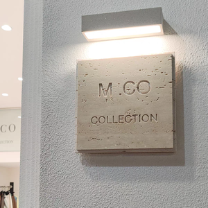 ป้ายตกแต่งหิน Travertine หินสัญลักษณ์ประตูร้านป้ายแกะสลักรูปตัวอักษรแผงหินแกะสลักงานฝีมือแบบพิเศษ - Product Image 3