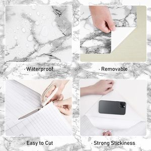 Rouleaux de papier peint autocollant en PVC ORON, effet marbre, à peler et coller, autocollant marbre imperméable, décoration moderne pour la maison, luxe pour la <span class=keywords><strong>cuisine</strong></span> - Product Image 6