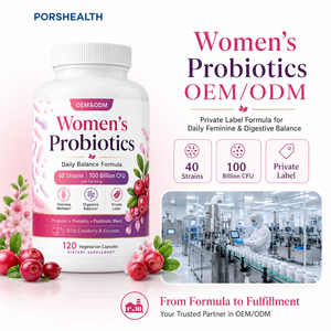 Probiotiques pour femmes en marque blanche avec formule canneberge et multi-souches |   Capsules de soutien de la flore vaginale OEM ODM - Product Image 1