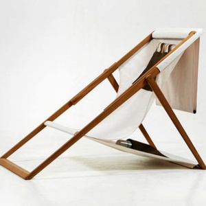 Chaise longue <span class=keywords><strong>de</strong></span> plage pliable en bois <span class=keywords><strong>de</strong></span> style vintage avec pare-soleil, mobilier d'extérieur pour la plage et le <span class=keywords><strong>bord</strong></span> <span class=keywords><strong>de</strong></span> la piscine - Product Image 2