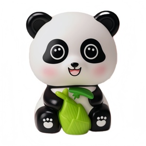 Panda porte-bonheur solaire à tête oscillante automatique, en ABS, mignon, pour tableau de bord de voiture, bureau, décoration intérieure - Product Image 2