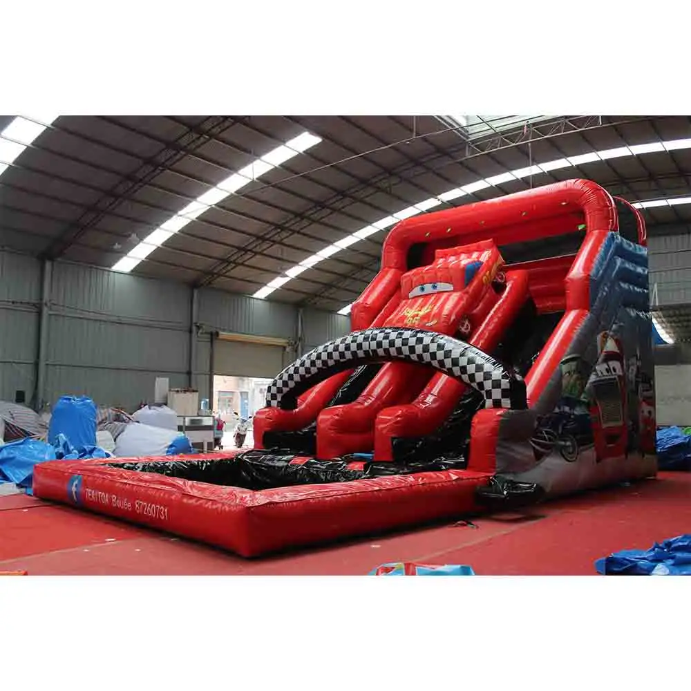 Hot Sale Auto Styling Wasser rutsche Aufblasbare Türsteher Luft Wasser rutsche Springen Hüpfburg Mond Large Bounce House Combo