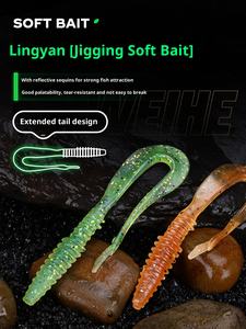 Iscas De Silicone Macio Especial Cauda Worms Bait Cheirando Isca Isca Luminosa Isca para Carpa Baixo Água salgada Água doce - Product Image 6