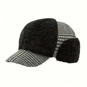 Casquette de baseball pour femme, nouvelle collection automne-hiver, avec protège-oreilles rembourrés, casquette chaude en peluche - Product Image 1