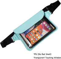 Sac banane étanche avec fermeture éclair, écran tactile transparent, sacs pour téléphone portable, sangle de taille réglable, voyage, plage, natation, bateau