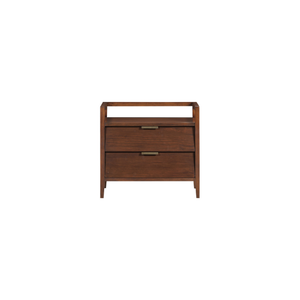 <b>Rustic</b> Mid Century Wooden Nightstand With 2 Drawers, Modern <b>Bedside</b> <b>Table</b> For Bedroom, Home Furniture Storage Cabinet - Product Image 1