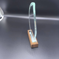 Plaque de reconnaissance des employés en cristal K9 personnalisée, gravure laser 3D, trophée flamme, récompense, forme de feuille sculptée à la main, thème d'honneur