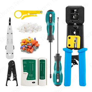 Kit de Herramientas de Red para Cat5, Cat5e, Cat6, Kit de Crimpadora de Cables Ethernet Portátil, Juego de Ingeniería de Redes <span class=keywords><strong>CCTV</strong></span> - Product Image 2