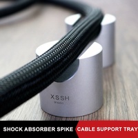 YIVO Support de câbles de bureau en alliage d'aluminium, support HIFI à pointes, rack audio multifonction en métal, organisateur de câbles de bureau haut de gamme argent/noir