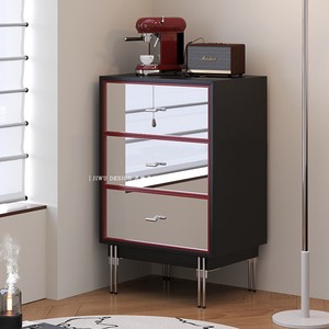 Minimalist <b>Mirrored</b> Dresser Stainless Steel Nine Drawer Storage Cabinet For Bedroom Living Room - Product Image 4