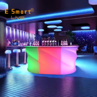 Mobilier de bar moderne et portable pour extérieur commercial, avec mur de bulles d'eau LED en plastique, idéal pour discothèques, hôtels et entrées de centres commerciaux
