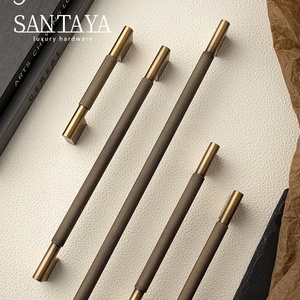 Ручка-скоба Santaya с перекрестной накаткой, античная латунь, длинная ручка для кухонных шкафов, бронзовая ручка для выдвижных ящиков и гардеробов - Product Image 2