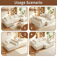 Modernes Weißes Sofa mit Extra Breiten Armlehnen Minimalistisches Wohnzimmer-Sofa