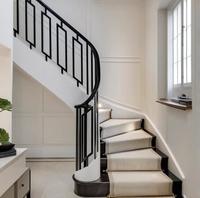 Rampe d'escalier intérieure en fer forgé galvanisé, motif floral vintage, pour villa duplex
