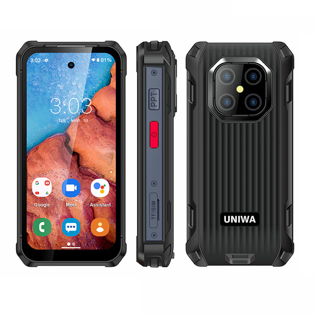 UNIWA R4002 3.88 Inch IP68 Waterproof Android 12 Rugged Smartphone 6GB RAM 128GB ROM 3000mAh 4G LTE GPS PTT SOS