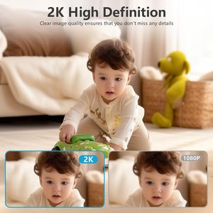 Caméra de sécurité TBCR à double objectif 2K, surveillance intérieure à 360 degrés pour animaux de compagnie avec suivi de mouvement, vision nocturne couleur, WiFi, surveillance des bébés et des animaux - Product Image 5