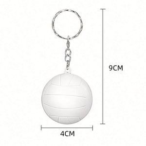 Custom White PVC Volleyball Keychains with Silk Screen Printing-Portable Party Favors & School Carnival Gift Fillers - Product Image 2