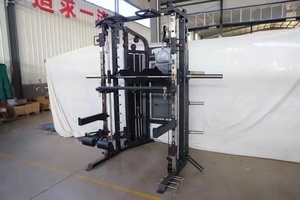 Multi-Function Commercial Smith Machine Training Station Stainless Steel Frame Half <b>Racks</b> Pin Loaded 75kg <b>Weight</b> Stack for Team - Product Image 3