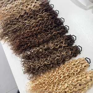 Extensions de cheveux naturels bouclés Genius Weft, provenant d'un seul donneur, Remy Genius Weft, cuticules alignées, extensions de cheveux humains, Genius Weft russe - Product Image 6